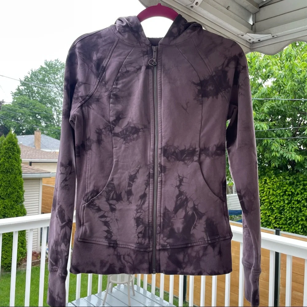 Lululemon Scuba Hoodie Light Cotton Fleece Shibori Tie Dye Zip Sweater Jacket